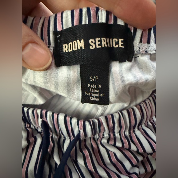 ROOM SERVICE Cozy Cool Pajamas In Cameo/ Ink/ Pink Stripe - Picture 5 of 15